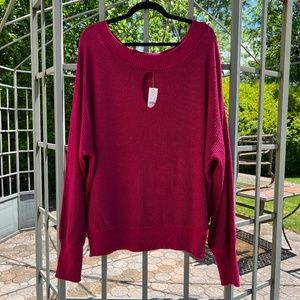 NWT NY&Co Puff Sleeve Keyhole Sweater - Size XXL